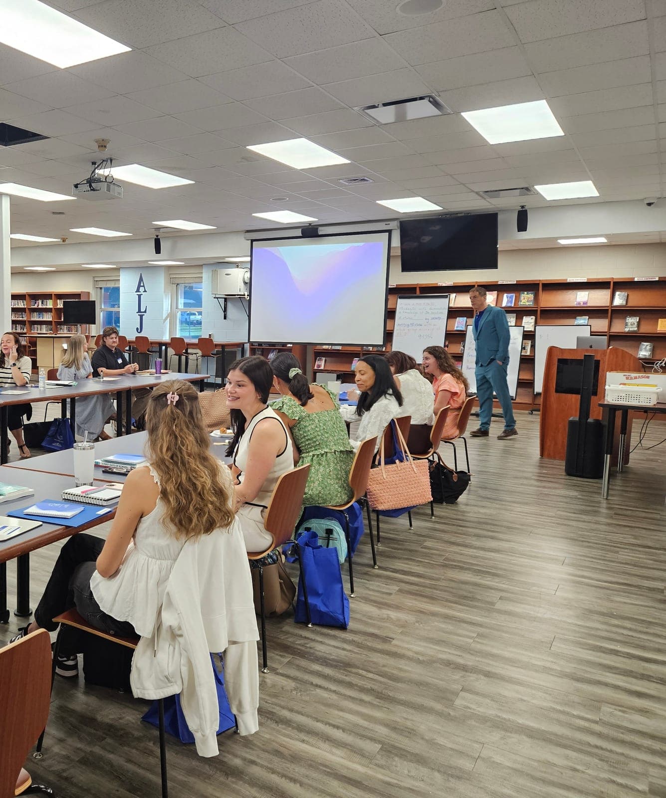 New Clark Public School District staff members take part in orientation activities before the school year.