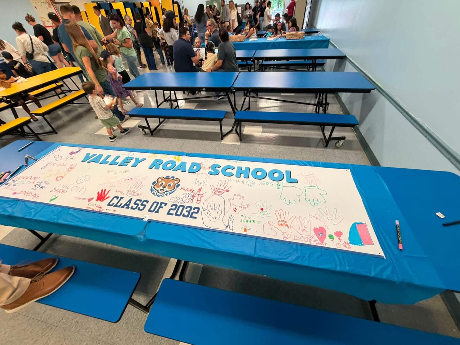 The Class of 2032 banner was decorated during Valley Road School’s Kindergarten Signing Day.